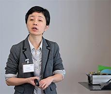 Cuihong Li from the University of Connecticut at the workshop on market design. 