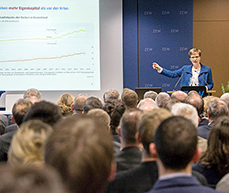  Claudia M. Buch, vice-president of the Deutsche Bundesbank, during her speech on the G20 financial market reforms at ZEW.
