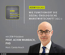 Über Klimapolitik werde zu oft moralisch diskutiert. Anstelle einer Gesinnungsethik brauche es vielmehr eine Verantwortungsehtik, meint ZEW-Präsident Achim Wambach im Gespräch mit Podcast-Host Carola Hesch.