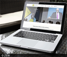 View of the ZEW Sponsors' Association's own website on a laptop.