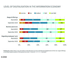 The Business Survey in the first quarter of 2022 shows that the level of digitalisation in German firms has increased considerably.
